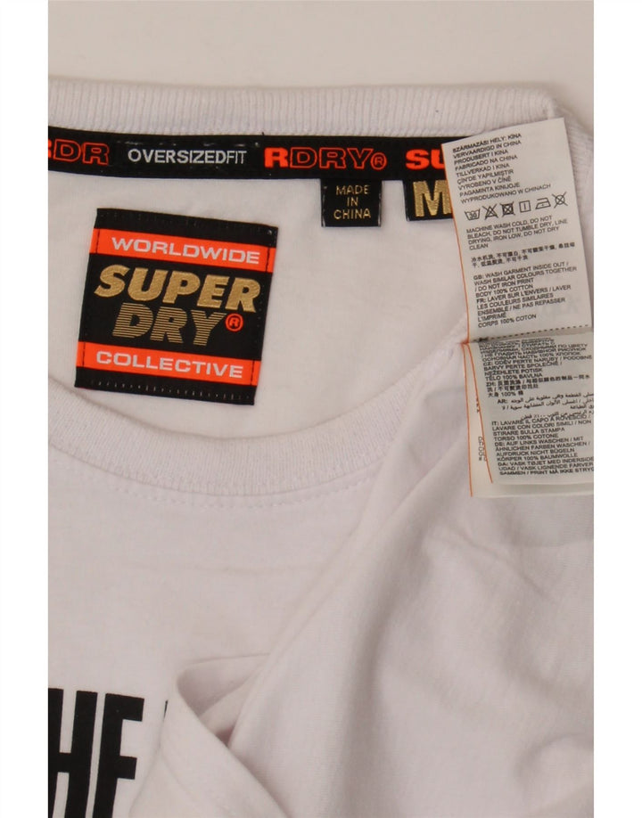Superdry Мужская футболка с рисунком Топ среднего размера, белый хлопок