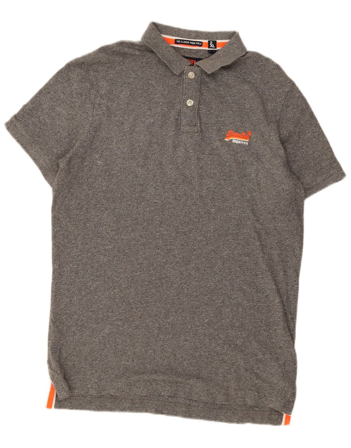 Мужская рубашка-поло Superdry 2XL, серая, хлопок