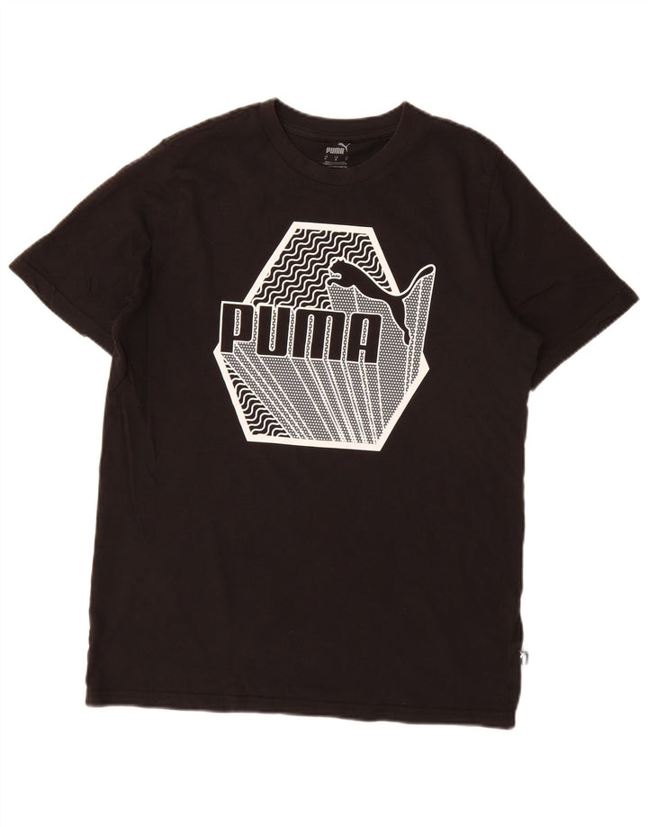 Мужская футболка с рисунком Puma, средний черный хлопок