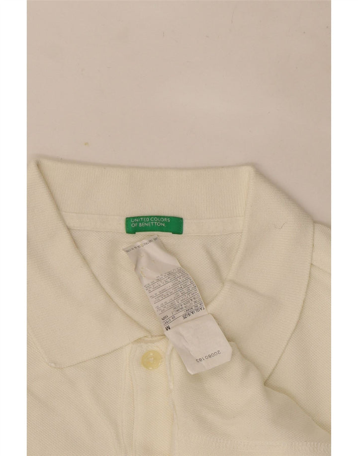 Мужская рубашка поло Benetton с длинным рукавом, средний белый хлопок, хлопок