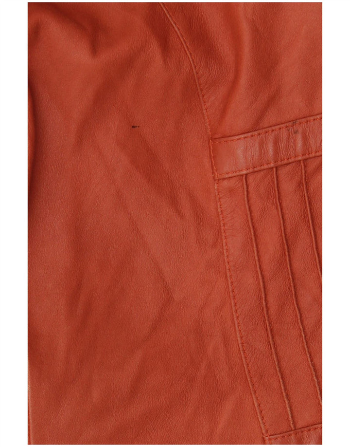 ELEGANCE PARIS Женский пиджак на 2 пуговицах UK 20 2XL Коричневый кожаный пиджак