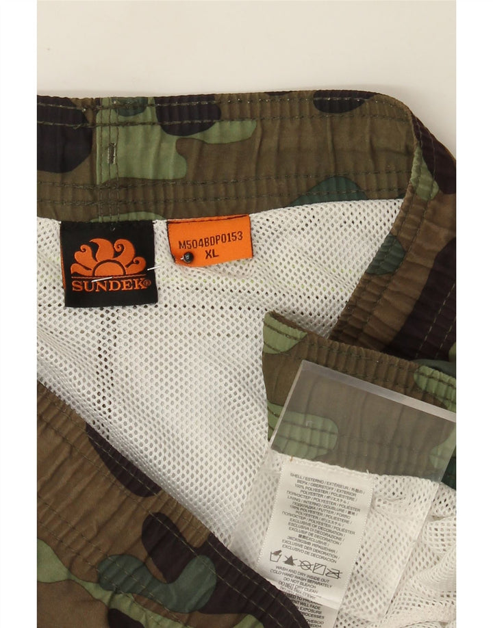 Мужские шорты для плавания Sundek XL, камуфляжный полиэстер цвета хаки