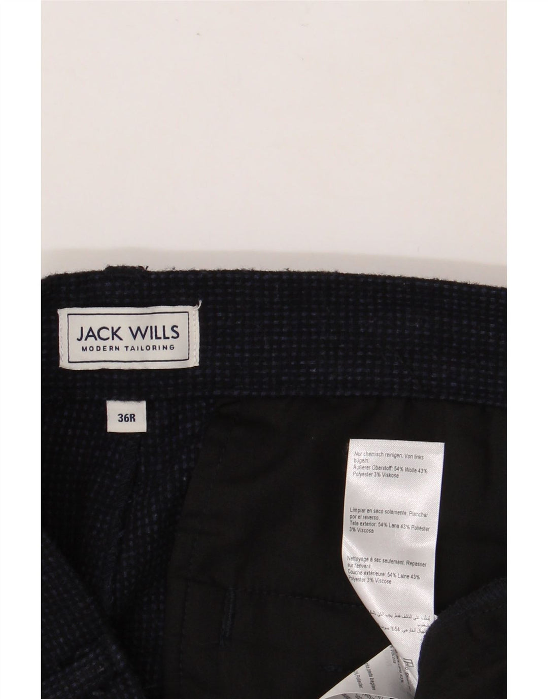 Мужские брюки чинос JACK WILLS W36 L27 темно-синие, шерсть