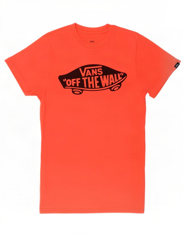 Мужская футболка с рисунком Vans на заказ, топ XS, оранжевый хлопок
