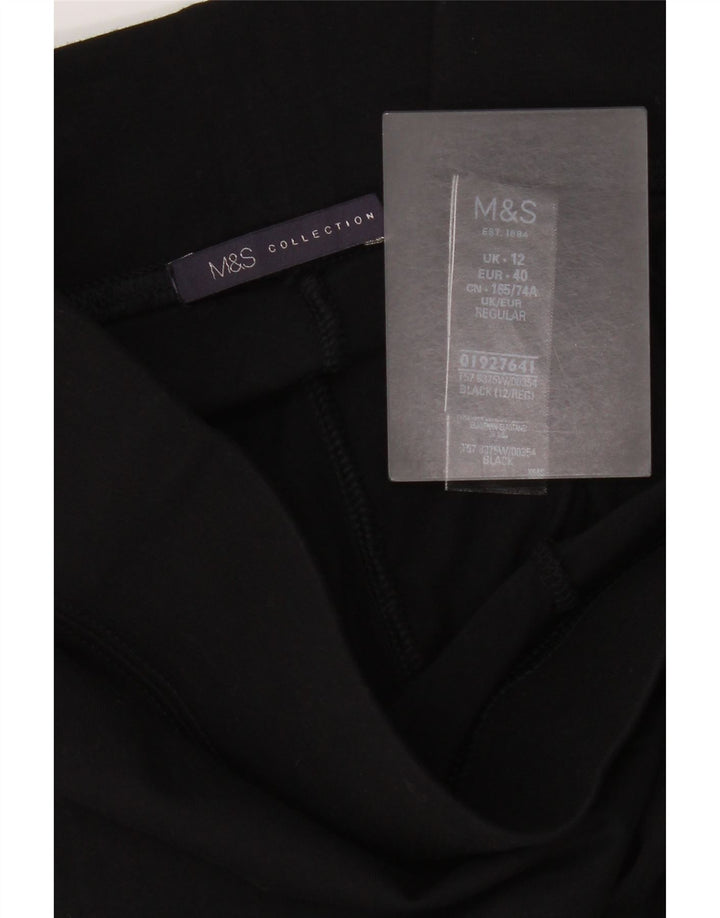 Женские леггинсы Marks & Spencer UK 12, средний черный хлопок