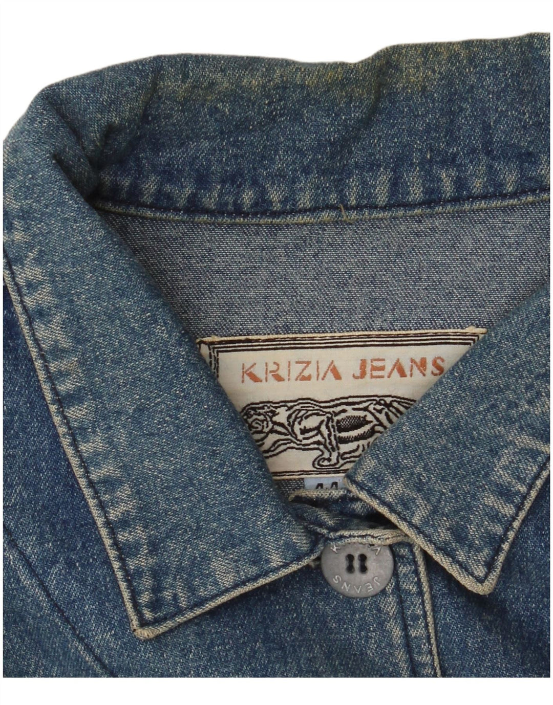 KRIZIA JEANS Женская укороченная джинсовая куртка оверсайз IT 44 Средний синий с цветочным принтом