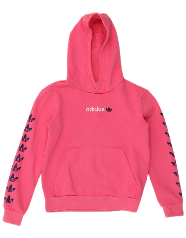 Джемпер с капюшоном Adidas для девочек 9-10 лет, розовый хлопок