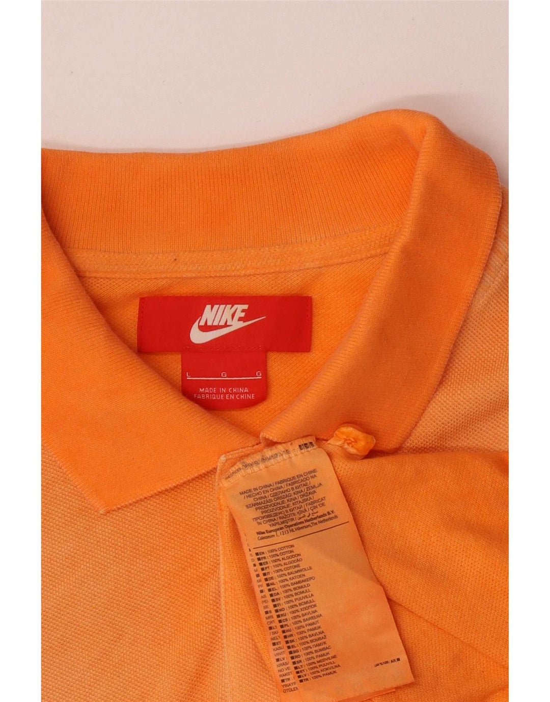 Мужская рубашка-поло Nike большого размера, оранжевая, хлопок