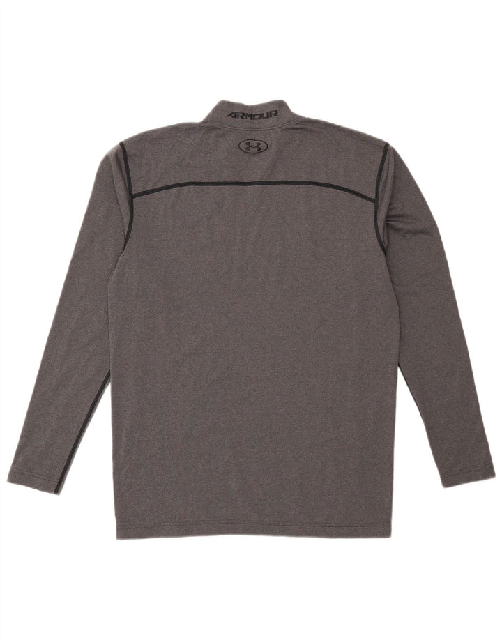 Мужской топ с рисунком Cold Gear Under Armour, серый, с длинным рукавом, XL