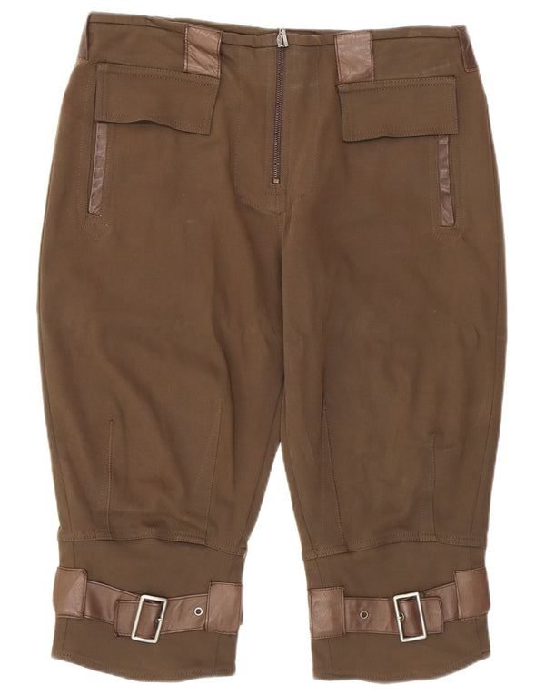 Dondup Женские капри Trachten с высокой талией W30 L17 Коричневые хлопковые брюки