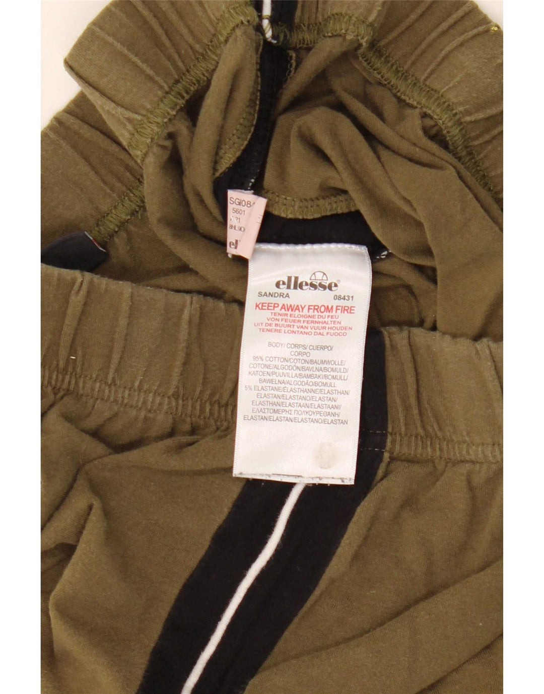 Женские леггинсы Ellesse UK 12, средний цвет хаки, хлопок с цветными блоками