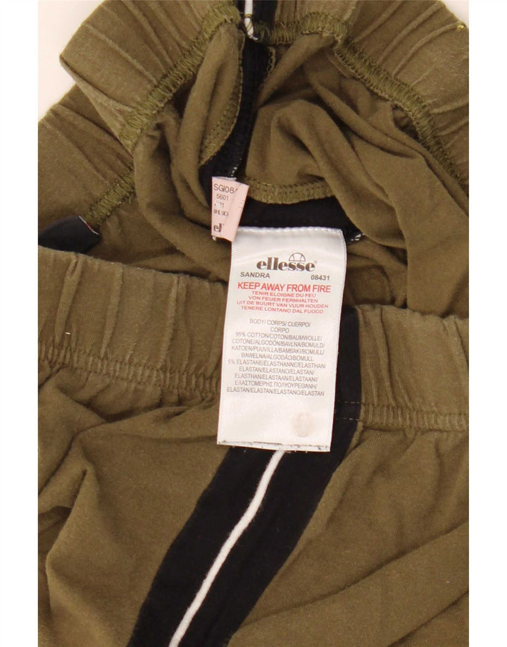 Женские леггинсы Ellesse UK 12, средний цвет хаки, хлопок с цветными блоками