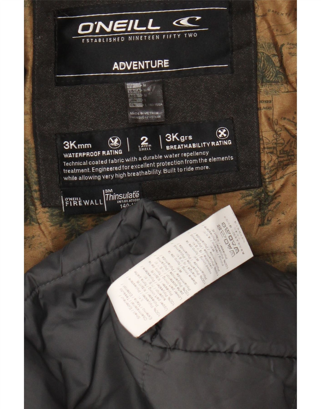 Мужская парка O'NEILL с капюшоном UK 38, средний серый полиэстер