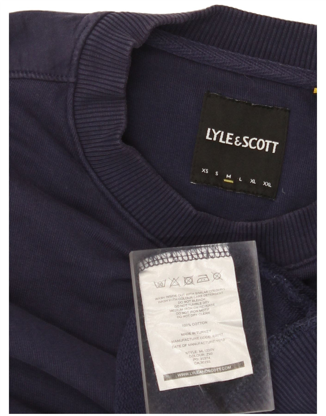 Мужской свитер LYLE & SCOTT, джемпер среднего размера, темно-синий, хлопок