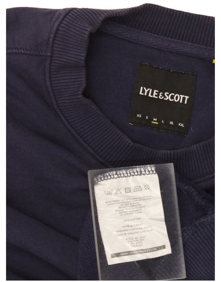 Мужской свитер LYLE & SCOTT, джемпер среднего размера, темно-синий, хлопок