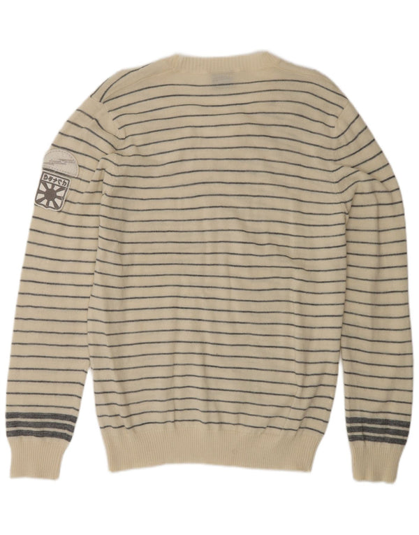 Мужской джемпер с v-образным вырезом DATCH XL, акрил в белую полоску