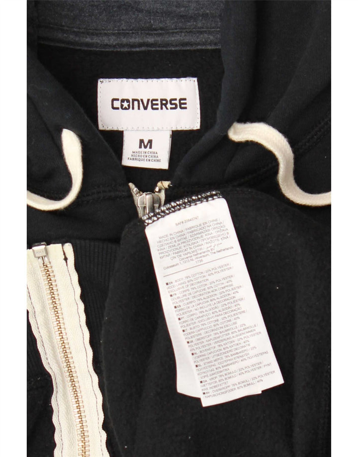 Мужской свитер с капюшоном на молнии Converse среднего размера, темно-синий, хлопковый