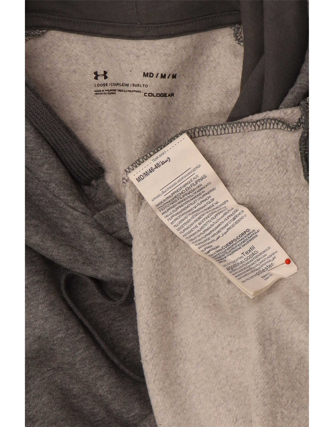 Мужской джемпер с капюшоном Under Armour Cold Gear, хлопок среднего серого цвета