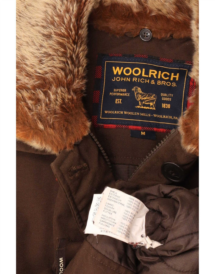 Женская стеганая куртка Woolrich UK 14, средний коричневый нейлон