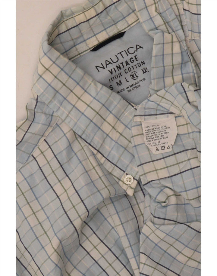 Мужская рубашка Nautica XL, синяя клетка, хлопок