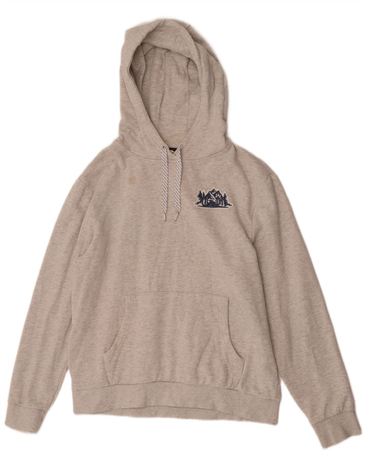 Женский джемпер с капюшоном Mountain Warehouse UK 14, хлопковый средний серый цвет