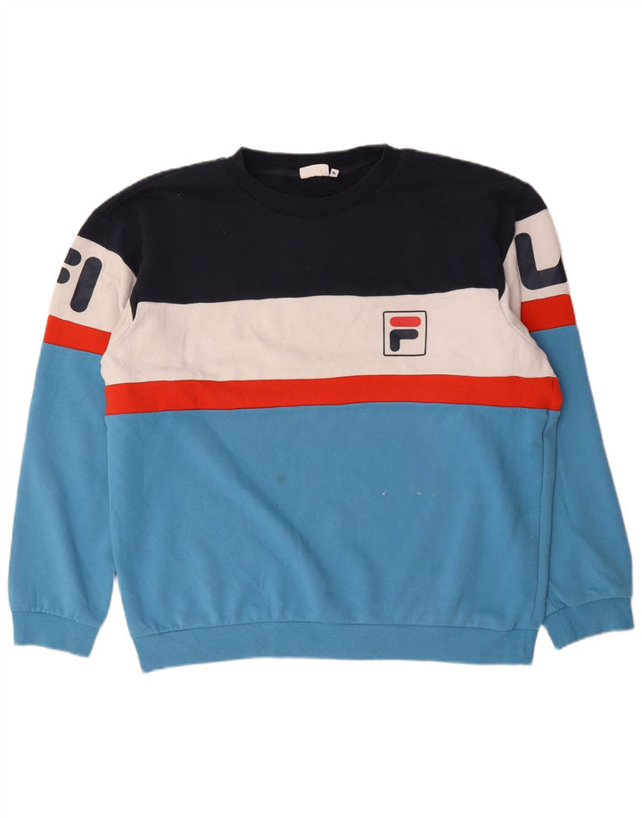 Fila Мужской свитшот с графическим рисунком XL, разноцветный хлопок с цветными блоками