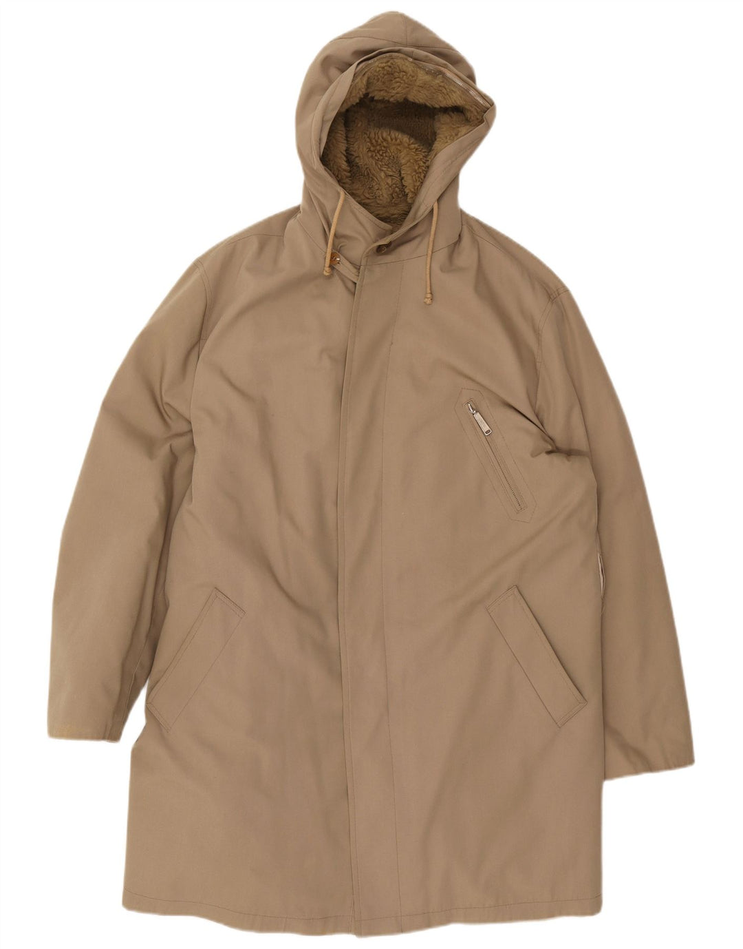 Винтажная мужская парка с капюшоном UK 40, большая бежевая