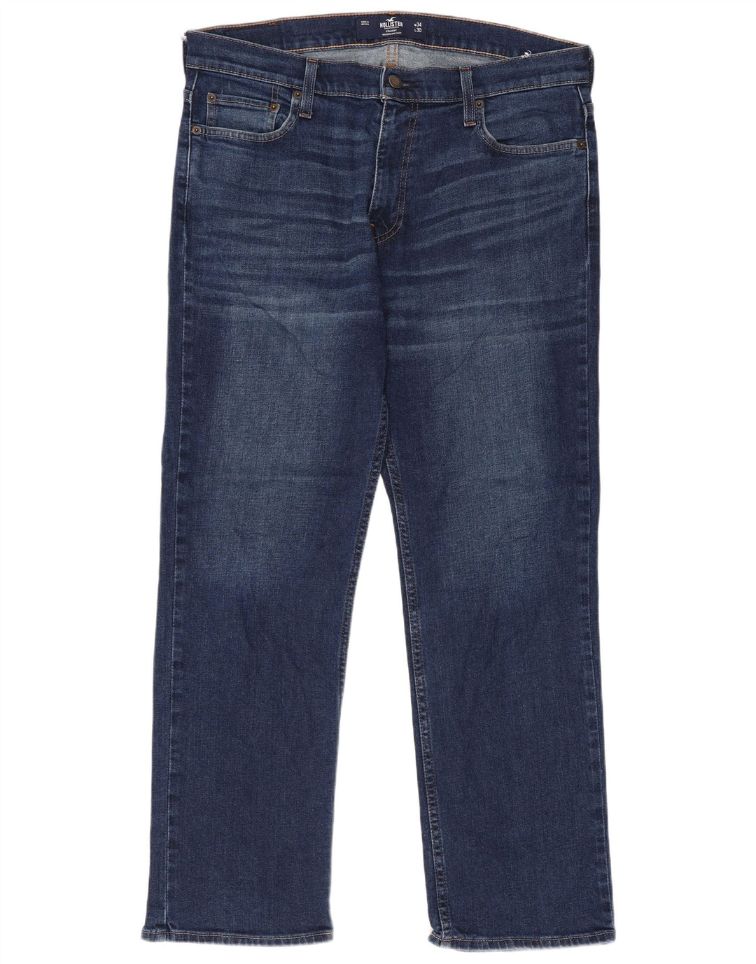 Мужские прямые джинсы Hollister W34 L30 синие