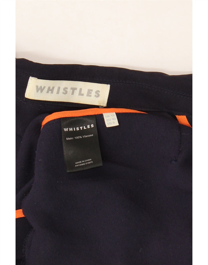 Женский открытый пиджак WHISTLES UK 12, средний темно-синий, вискоза