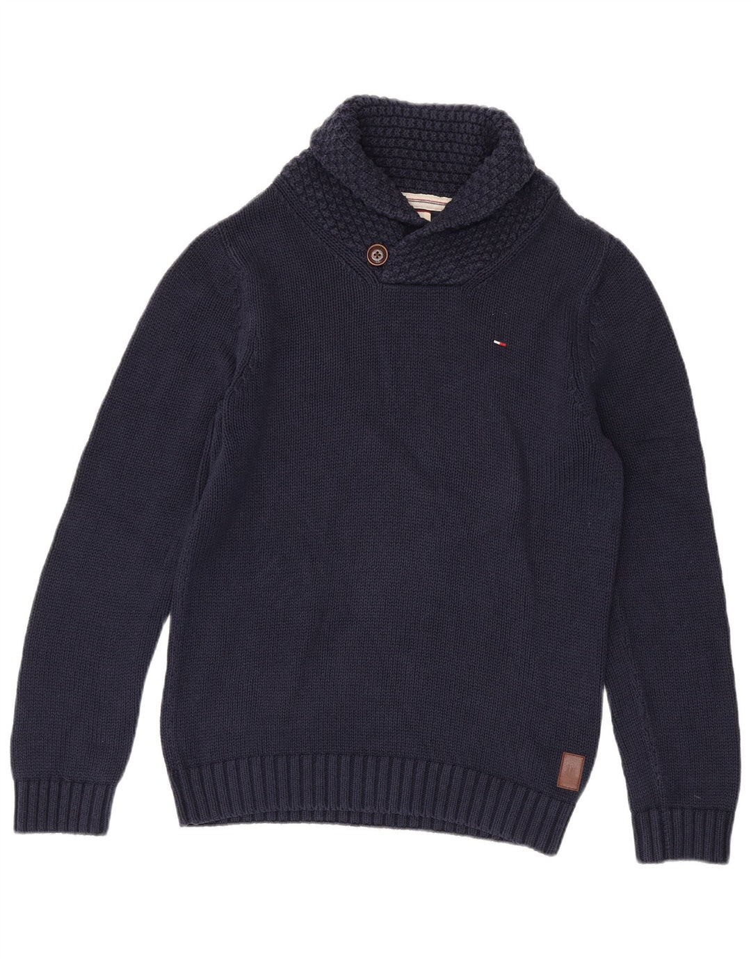 Tommy Hilfiger Мужской джемпер с отложным воротником, средний темно-синий
