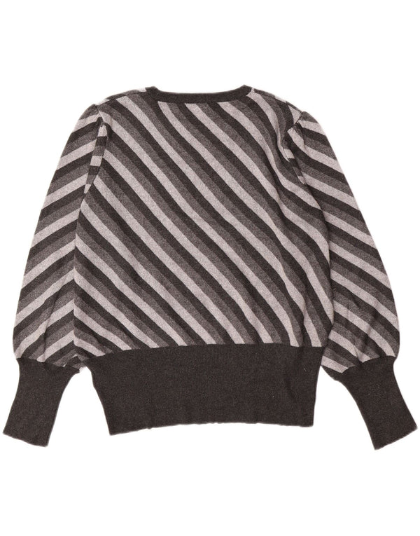 Женский джемпер с круглым вырезом MARKS & SPENCER UK 18 XL, серый в полоску