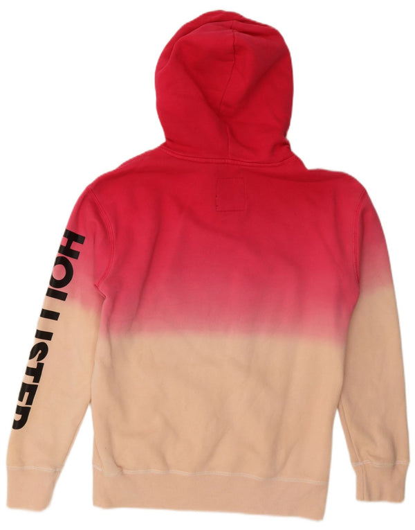 Женский джемпер оверсайз с капюшоном Hollister UK 10, маленький розовый с цветными блоками