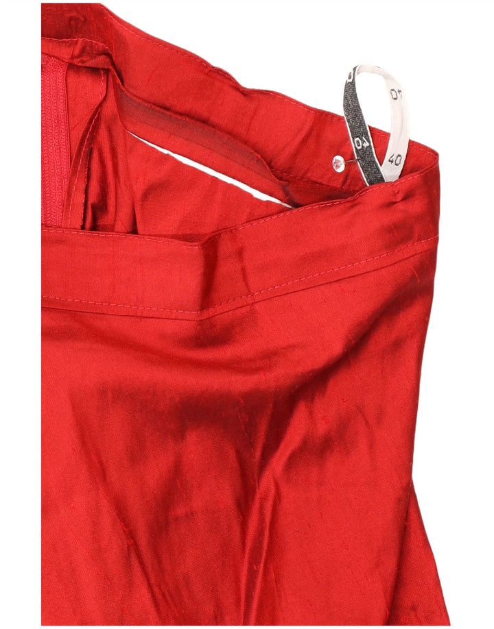 Винтажная женская расклешенная юбка миди с высокой талией IT 40, маленькая W26, красная