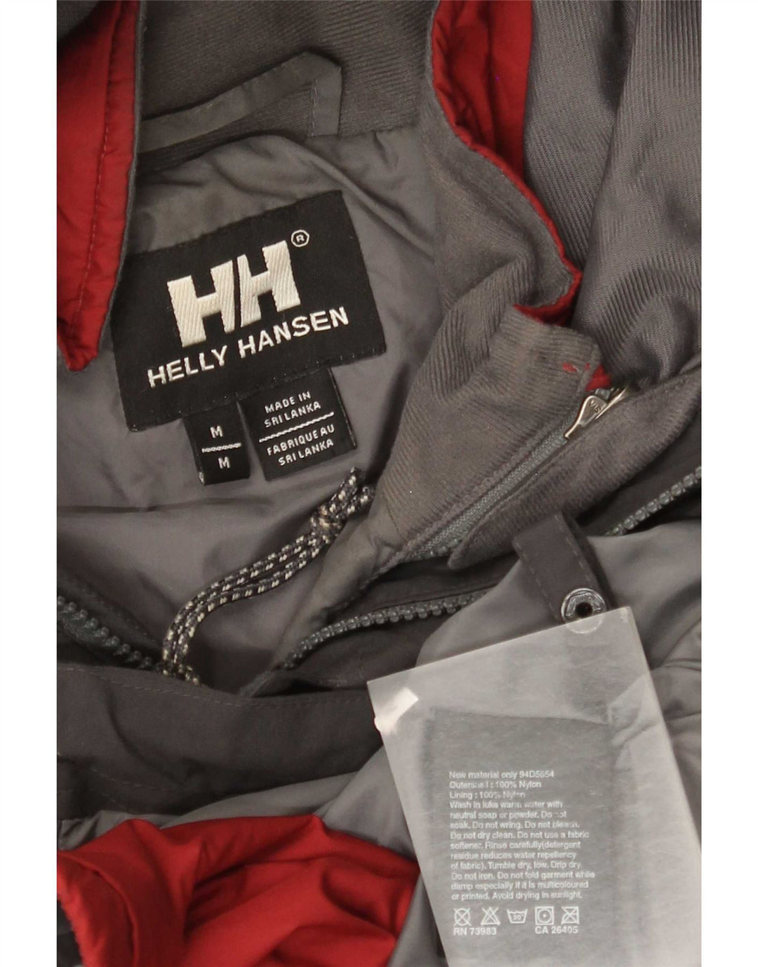 Мужская ветровка с капюшоном Helly Hansen UK 38, средний серый цвет с цветными блоками