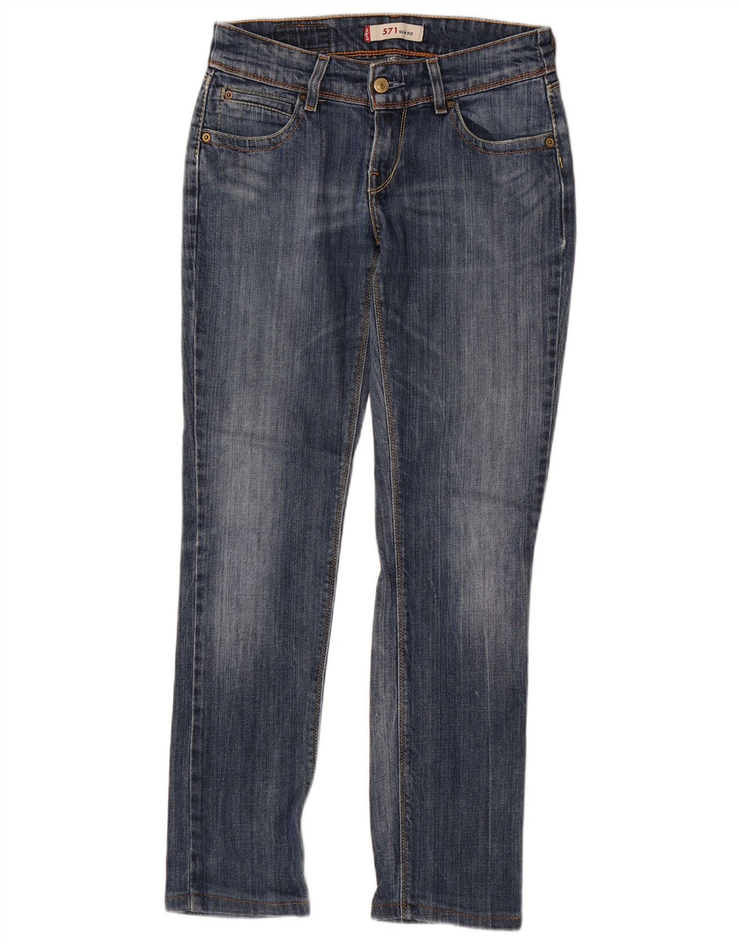 Женские узкие джинсы Levi's 571 W29 L30 синие, хлопок