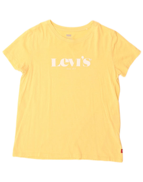 Женская футболка с рисунком Levi's Top UK 12, средний желтый