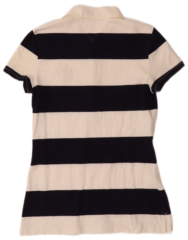 Женская рубашка-поло TOMMY HILFIGER UK 12, средний цвет, хлопок в белую полоску