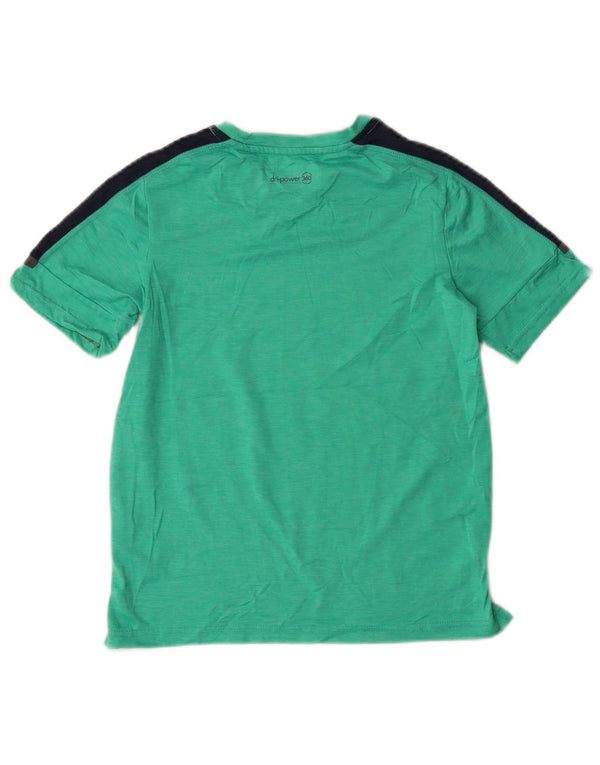 Russell Athletic Boys T-Shirt Top 7-8 Years Medium Green Colourblock