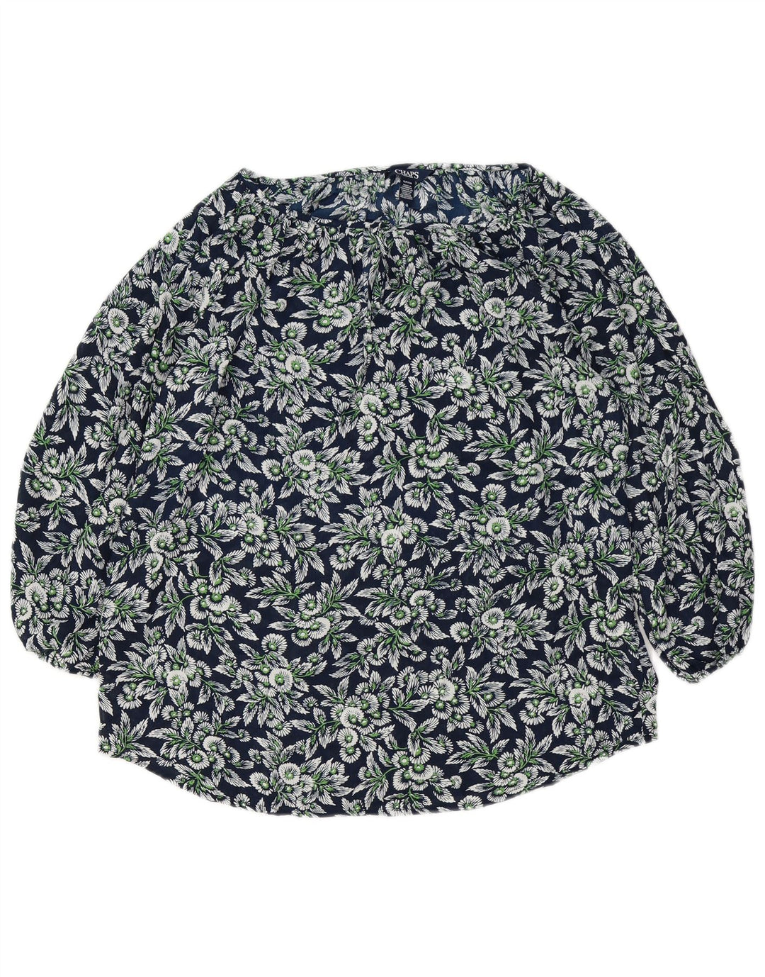 Женская блузка оверсайз с рукавом 3/4 CHAPS, размер UK 10, маленький размер, темно-синий с цветочным принтом