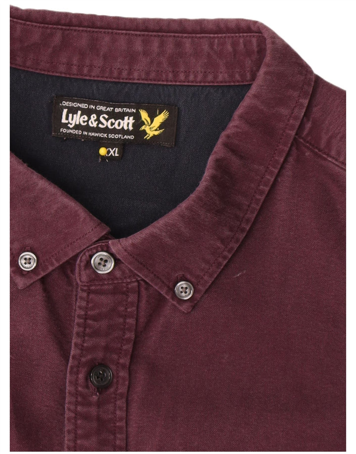 Мужская рубашка Lyle & Scott 2XL бордовый хлопок