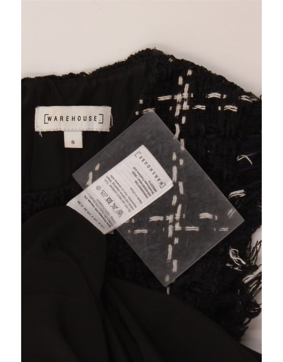 Женское платье-футляр без рукавов WAREHOUSE UK 8, маленькое темно-синее платье в клетку