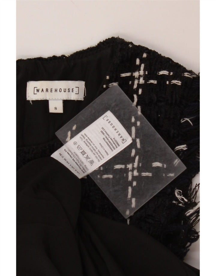 Женское платье-футляр без рукавов WAREHOUSE UK 8, маленькое темно-синее платье в клетку