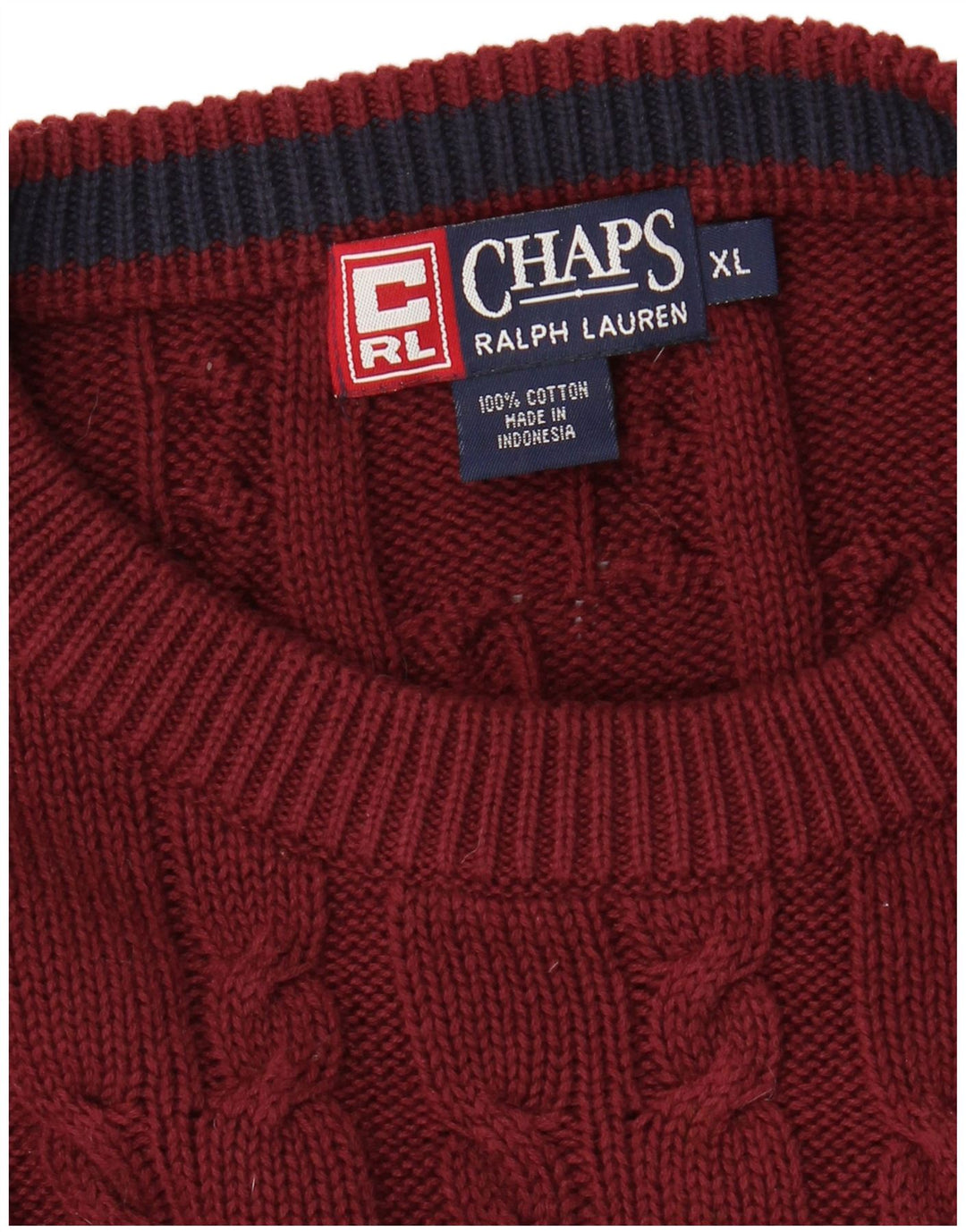 Мужской джемпер с круглым вырезом CHAPS RALPH LAUREN, бордовый хлопок, XL