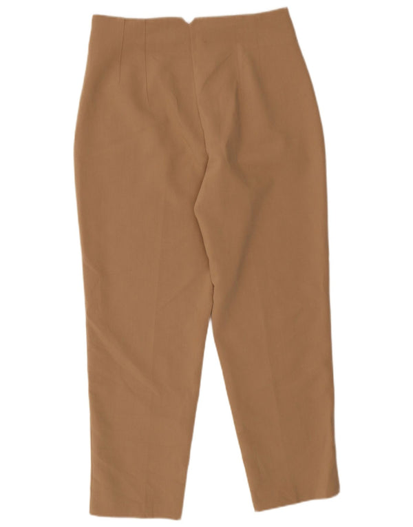 Женские зауженные брюки-чиносы Zara с высокой талией, большие W30 L26, бежевый полиэстер