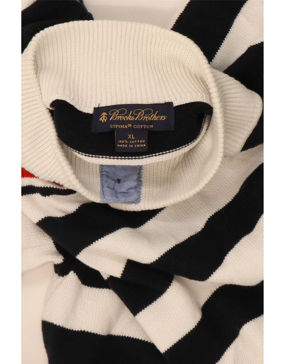 Мужской свитер с воротником на пуговицах Brooks Brothers XL, темно-синий в полоску