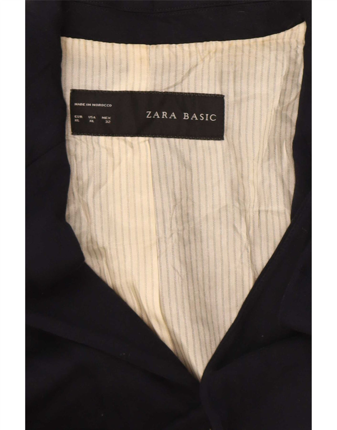 Женский пиджак Zara на 1 пуговице UK 18 XL Темно-синий из вискозы