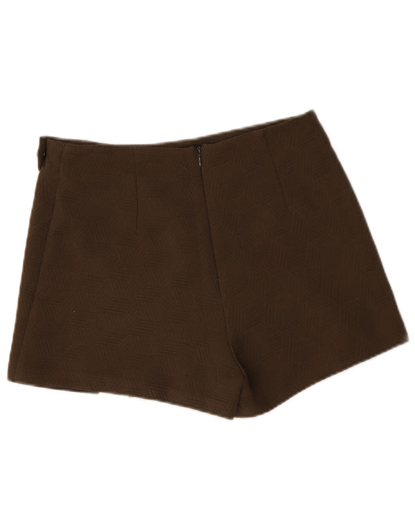 Женские шорты Topshop с высокой талией UK 10 Small W30 Хаки с геометрическим рисунком