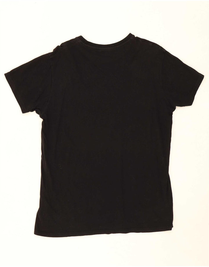 HUMMEL Mens Graphic T-Shirt Top Large Black Cotton