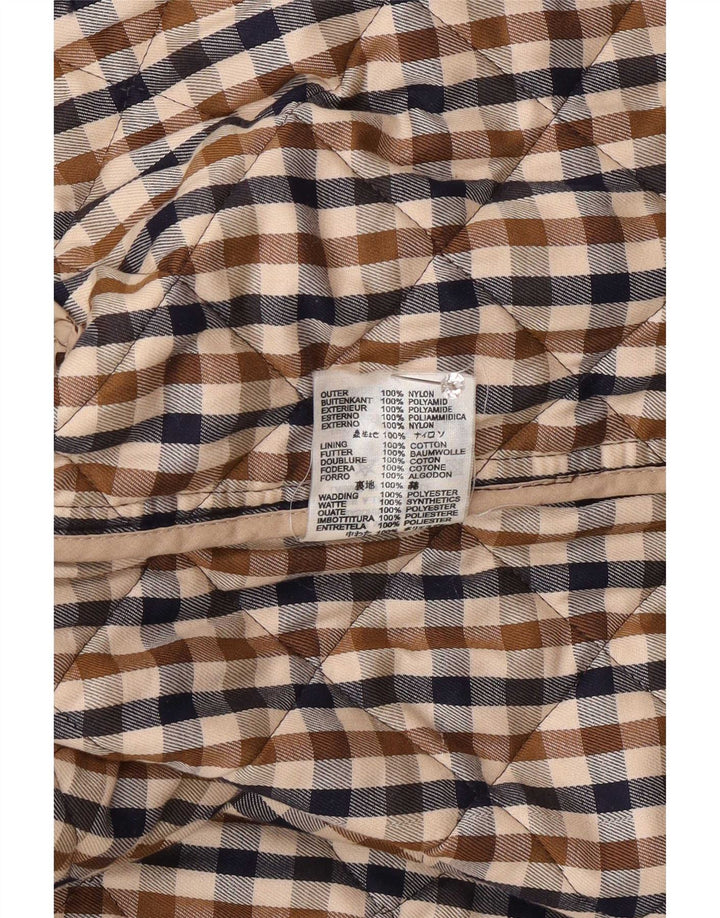 Женская стеганая куртка Aquascutum UK 16, большая, коричневый, нейлон