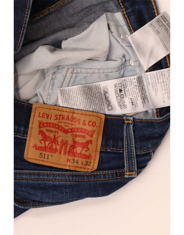 Мужские джинсы Levi's Slim 511 W34 L32 синие, хлопок